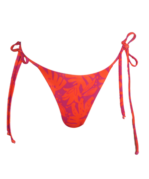 Triangle Bikini top cheeky bikini bottom flowers pink and orange