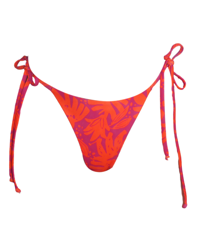 Triangle Bikini top cheeky bikini bottom flowers pink and orange